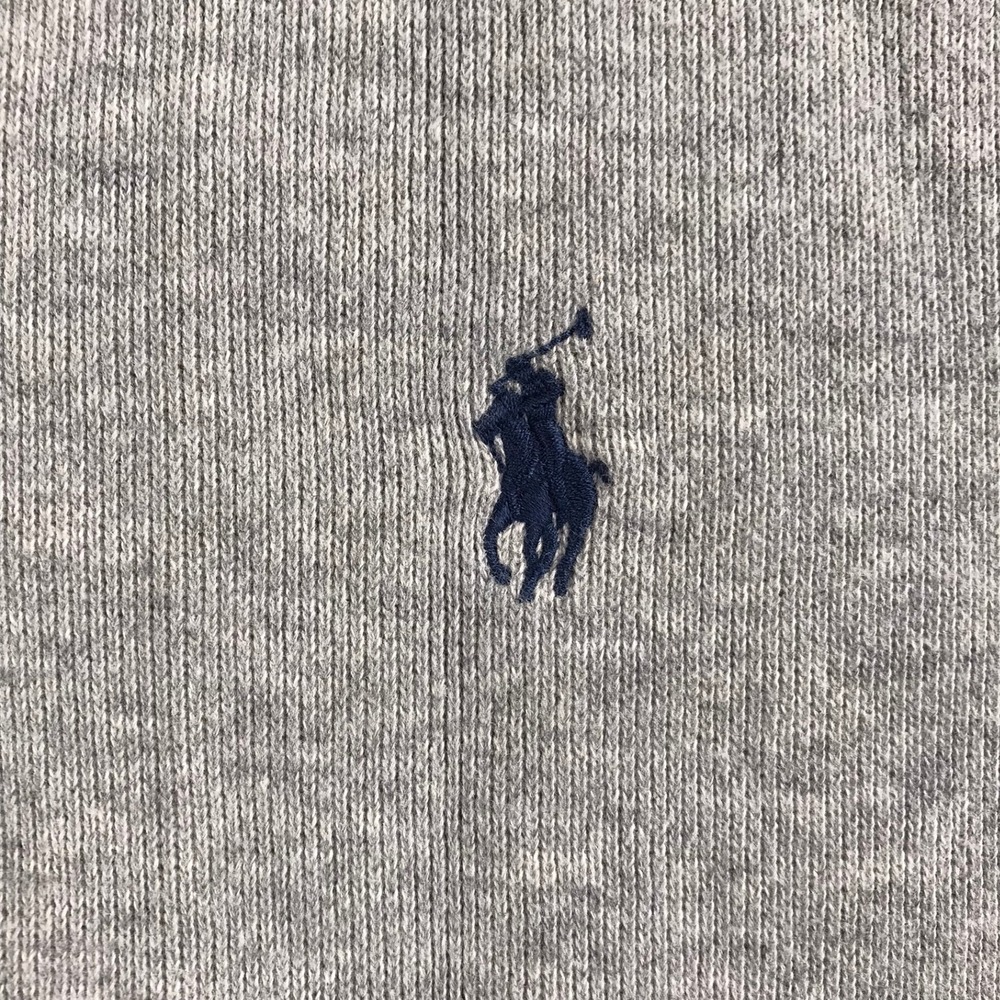 Polo Ralph Lauren 1/4 Zip Pullover Mens 2XB Gray Cotton Navy Pony Logo Sweater - Picture 2 of 10